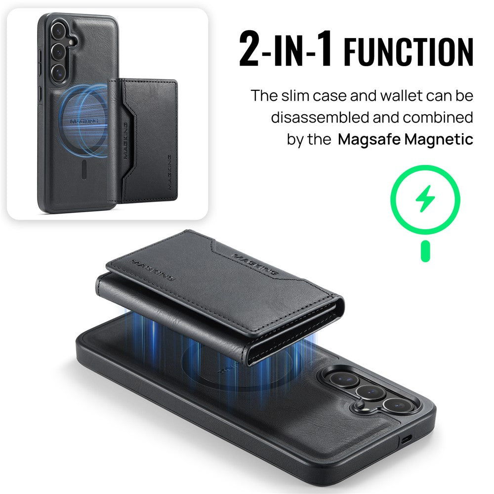 MAGGING K2-serien för Samsung Galaxy S24+ magnetiskt skal PC+TPU+PU mobilskal