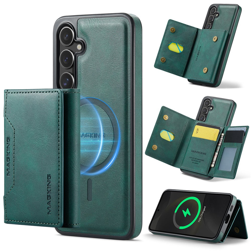 MAGGING K2-serien för Samsung Galaxy S24+ magnetiskt skal PC+TPU+PU mobilskal