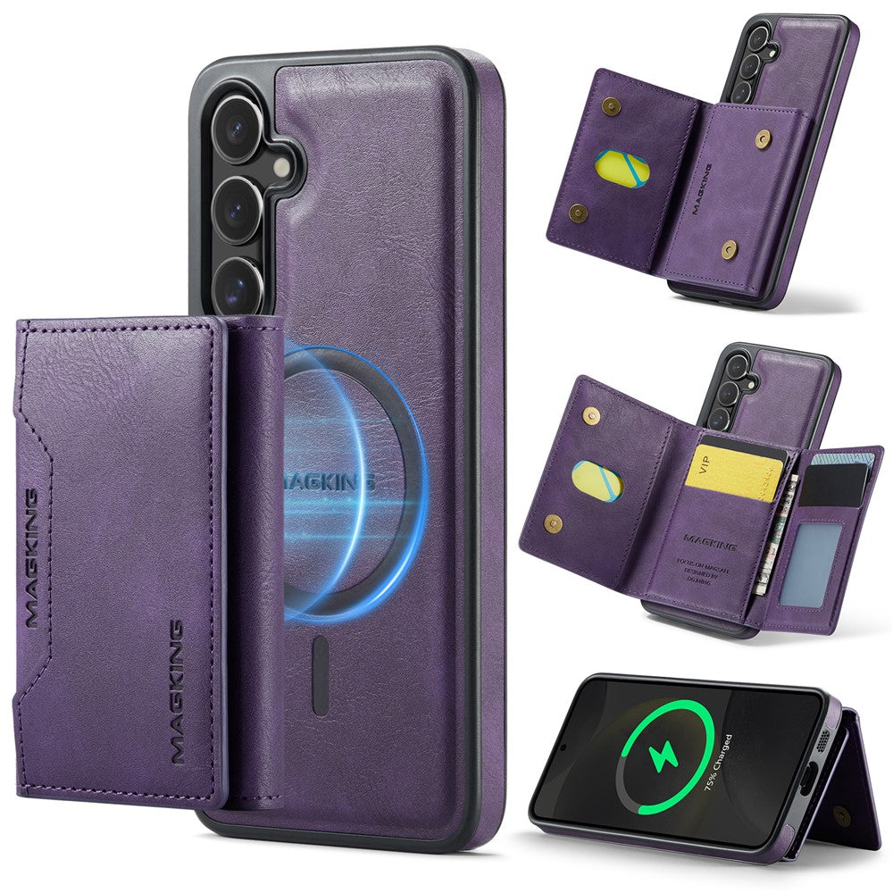MAGGING K2-serien för Samsung Galaxy S24+ magnetiskt skal PC+TPU+PU mobilskal