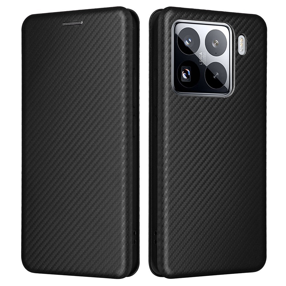 For Xiaomi 15 Case Carbon Fiber Texture Drop-Proof PU Leather Phone Cover