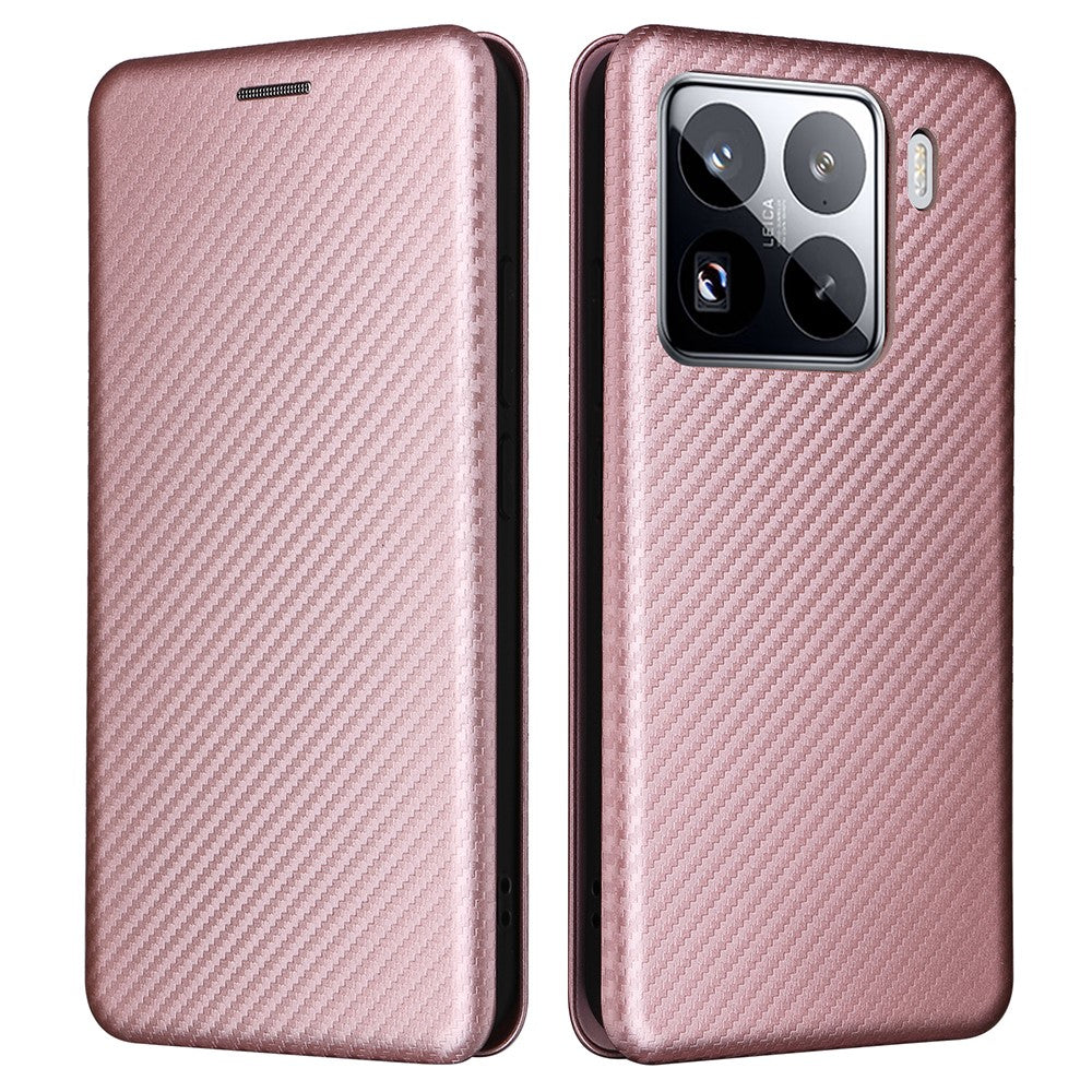 For Xiaomi 15 Case Carbon Fiber Texture Drop-Proof PU Leather Phone Cover