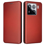 For Xiaomi 15 Case Carbon Fiber Texture Drop-Proof PU Leather Phone Cover