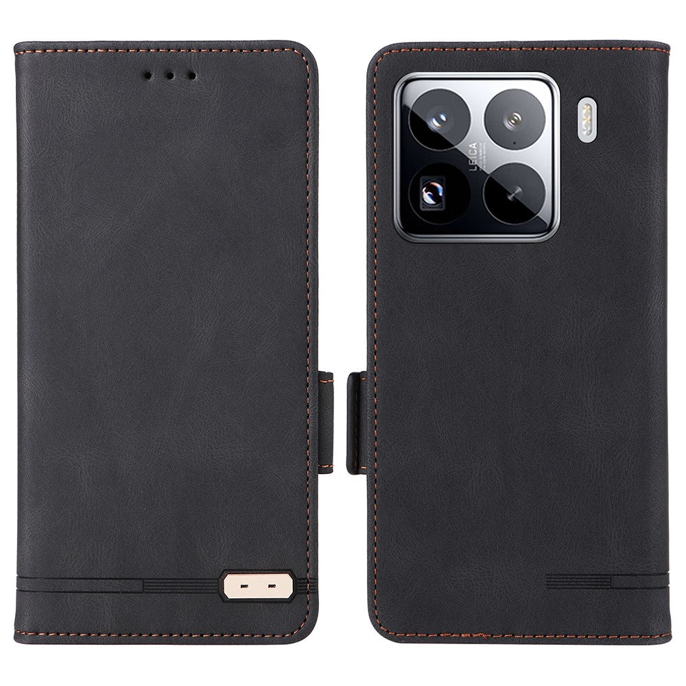 For Xiaomi 15 Pro Case Leather Wallet Flip Phone Cover with Hardware Decor