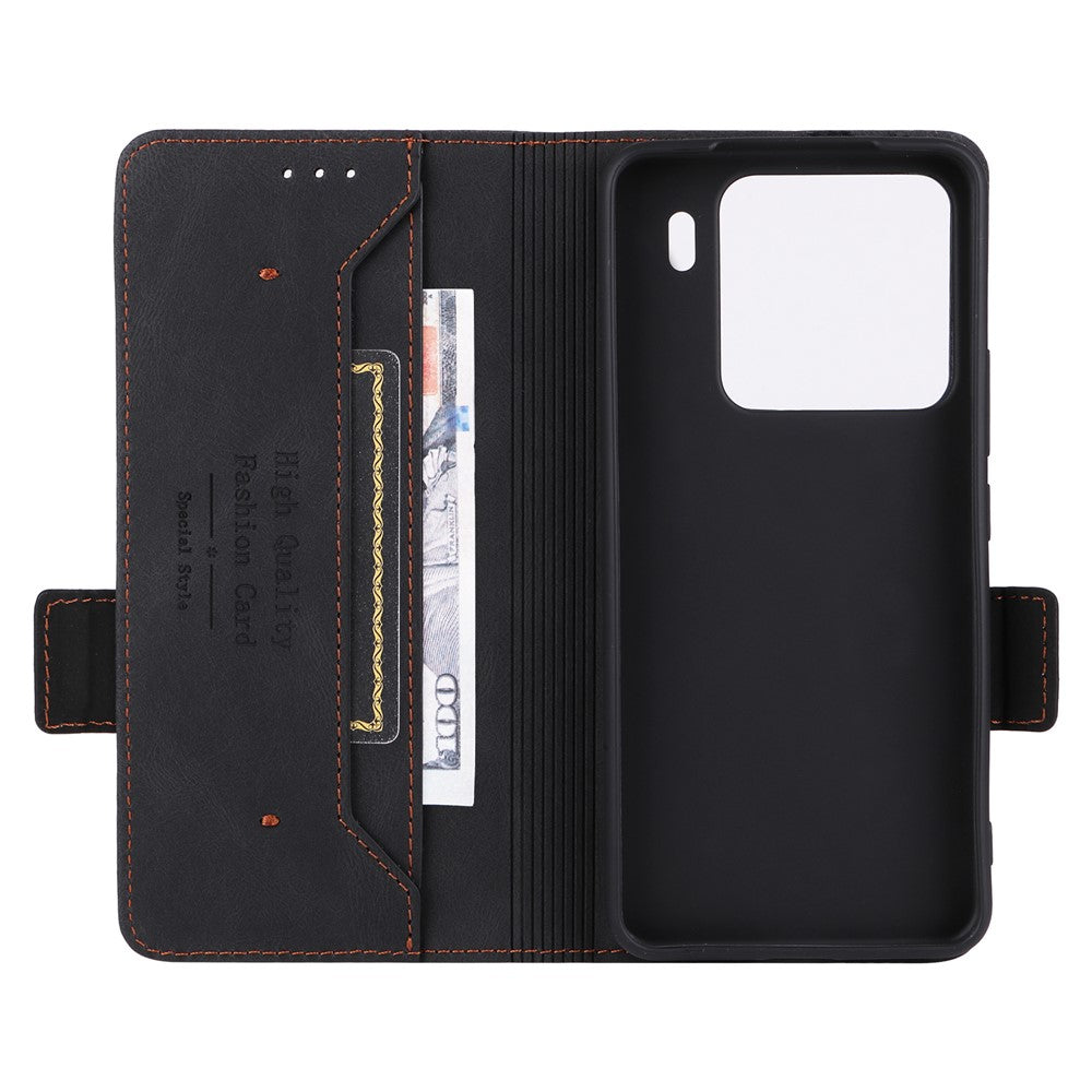 For Xiaomi 15 Pro Case Leather Wallet Flip Phone Cover with Hardware Decor
