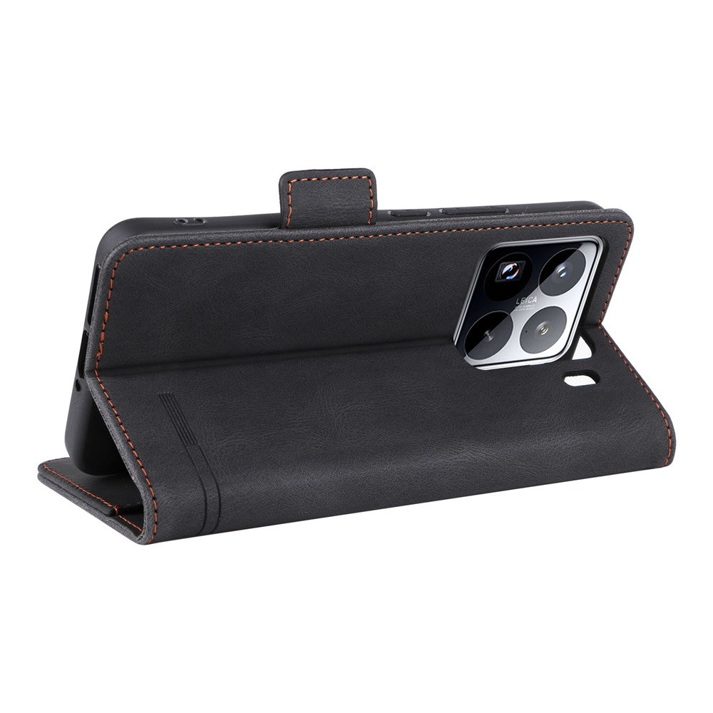 For Xiaomi 15 Pro Case Leather Wallet Flip Phone Cover with Hardware Decor