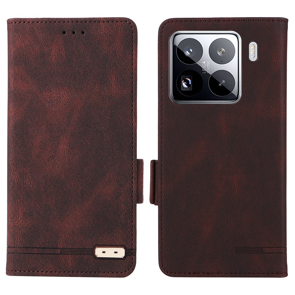 For Xiaomi 15 Pro Case Leather Wallet Flip Phone Cover with Hardware Decor