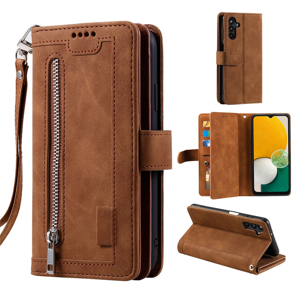 For Samsung Galaxy A36 5G Case PU Leather Phone Cover with Zipper Wallet 9 Card Slots
