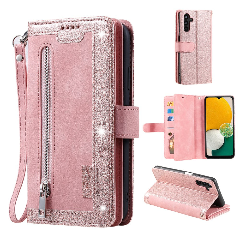 For Samsung Galaxy A36 5G Case PU Leather Phone Cover with Zipper Wallet 9 Card Slots