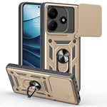 For Xiaomi Redmi Note 14 5G Case with Slide Camera Lid PC+TPU Kickstand Phone Cover
