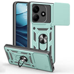 For Xiaomi Redmi Note 14 5G Case with Slide Camera Lid PC+TPU Kickstand Phone Cover