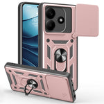 For Xiaomi Redmi Note 14 5G Case with Slide Camera Lid PC+TPU Kickstand Phone Cover