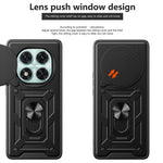 For Xiaomi Redmi Note 14 Pro 5G / Poco X7 5G Case with Slide Camera Lid PC+TPU Kickstand Phone Cover