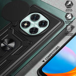 For Xiaomi Redmi Note 14 Pro 5G / Poco X7 5G Case with Slide Camera Lid PC+TPU Kickstand Phone Cover