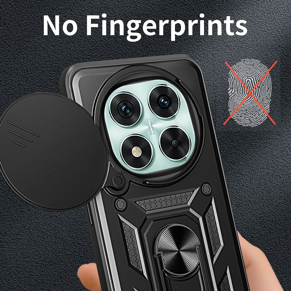 For Xiaomi Redmi Note 14 Pro 5G / Poco X7 5G Case with Slide Camera Lid PC+TPU Kickstand Phone Cover