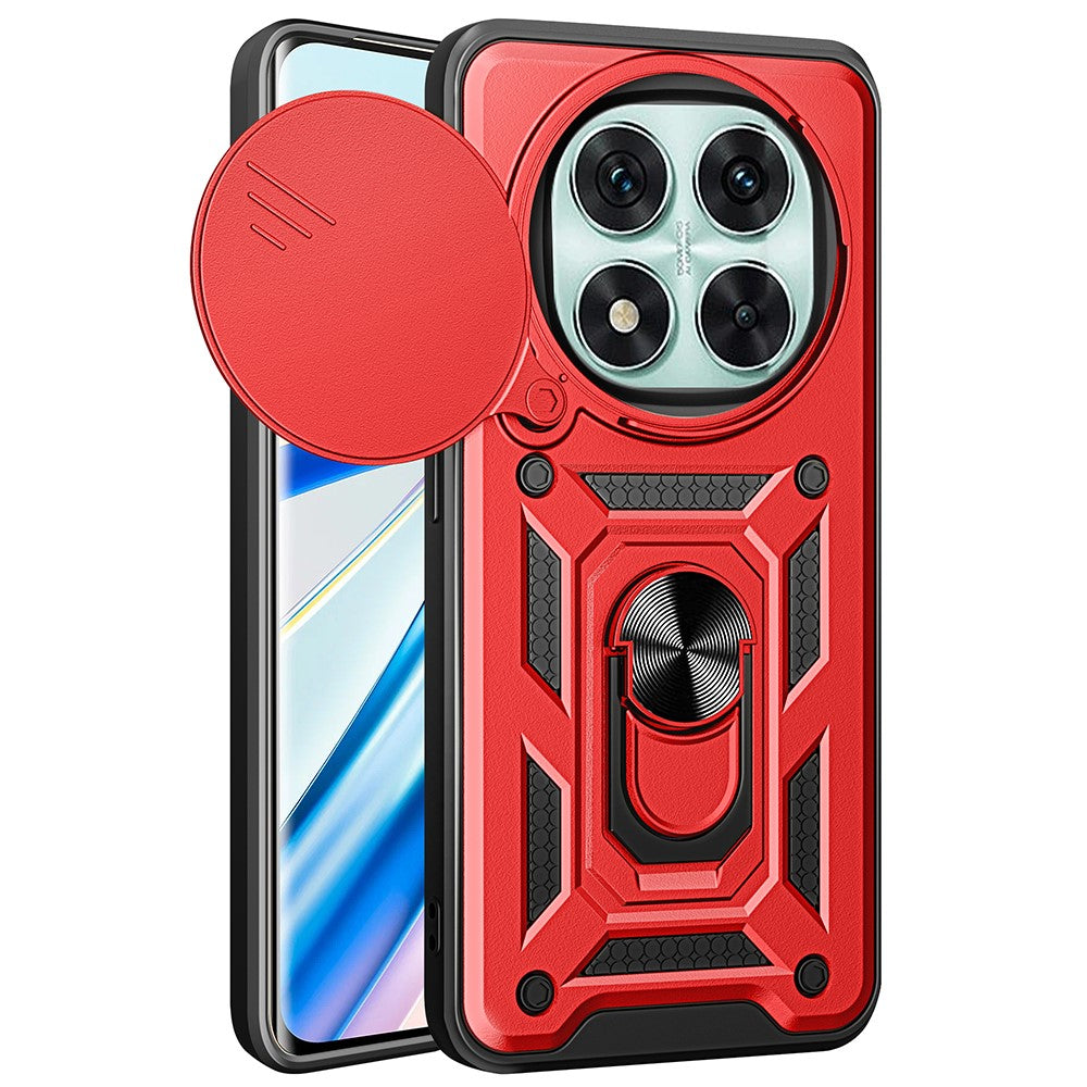 For Xiaomi Redmi Note 14 Pro 5G / Poco X7 5G Case with Slide Camera Lid PC+TPU Kickstand Phone Cover