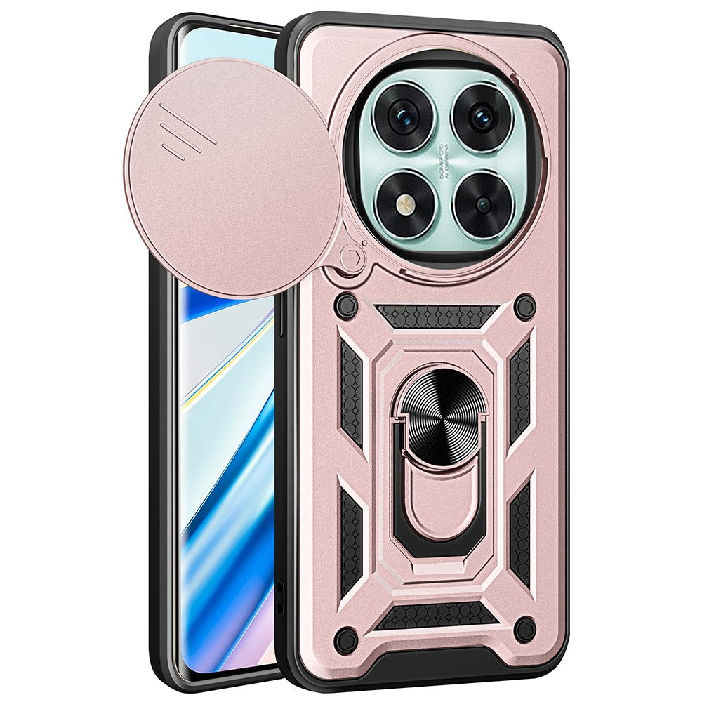 For Xiaomi Redmi Note 14 Pro 5G / Poco X7 5G Case with Slide Camera Lid PC+TPU Kickstand Phone Cover