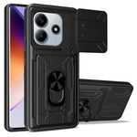 For Xiaomi Redmi Note 14 5G Case PC+TPU Kickstand Phone Back Cover with Camera Slider
