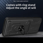 For Xiaomi Redmi Note 14 5G Case PC+TPU Kickstand Phone Back Cover with Camera Slider