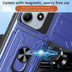 For Xiaomi Redmi Note 14 5G Case PC+TPU Kickstand Phone Back Cover with Camera Slider
