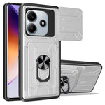 For Xiaomi Redmi Note 14 5G Case PC+TPU Kickstand Phone Back Cover with Camera Slider