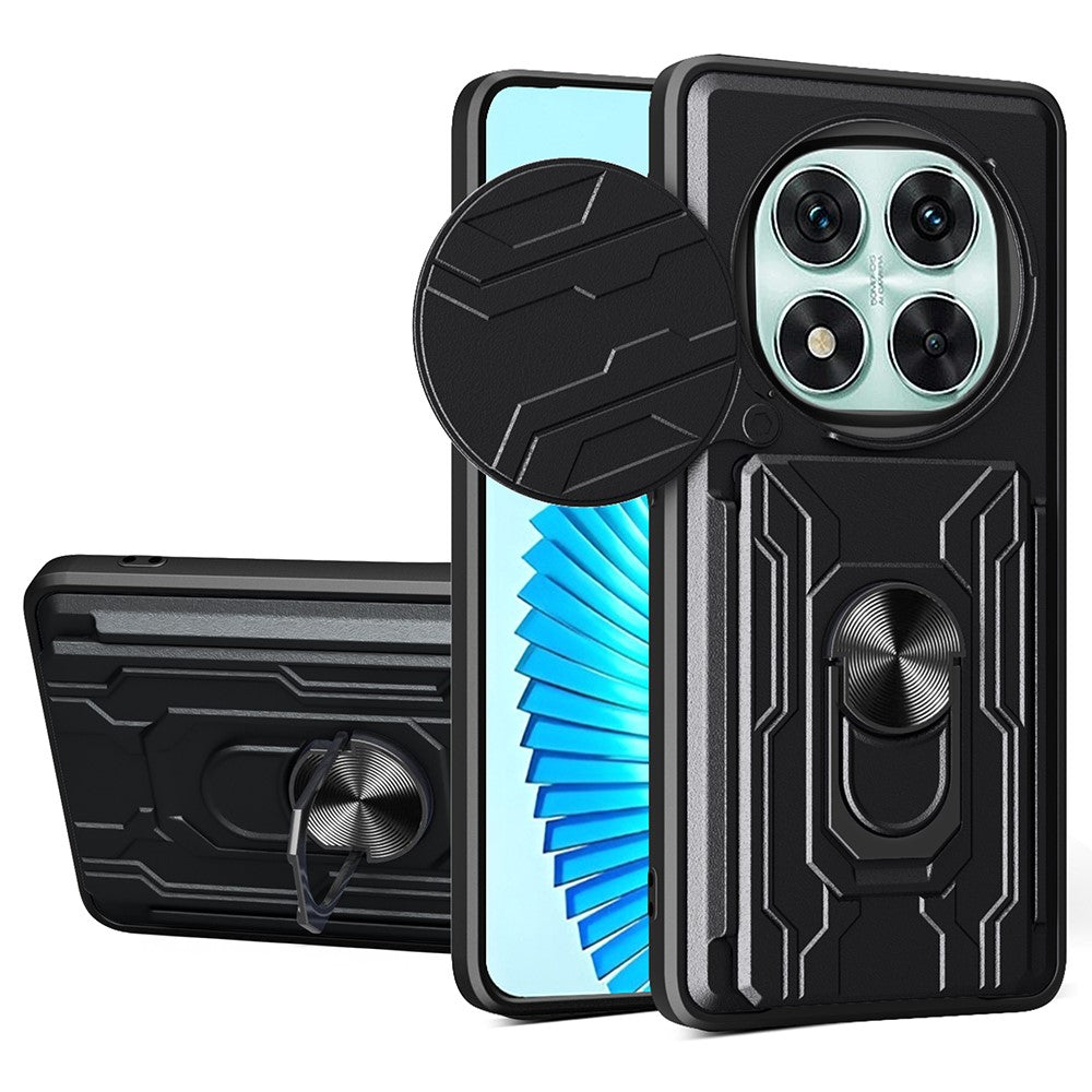 For Xiaomi Redmi Note 14 Pro 5G / Poco X7 5G Case PC+TPU Kickstand Phone Back Cover with Camera Slider