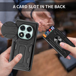For Xiaomi Redmi Note 14 Pro 5G / Poco X7 5G Case PC+TPU Kickstand Phone Back Cover with Camera Slider