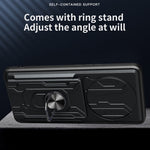 For Xiaomi Redmi Note 14 Pro 5G / Poco X7 5G Case PC+TPU Kickstand Phone Back Cover with Camera Slider