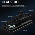 For Xiaomi Redmi Note 14 Pro 5G / Poco X7 5G Case PC+TPU Kickstand Phone Back Cover with Camera Slider
