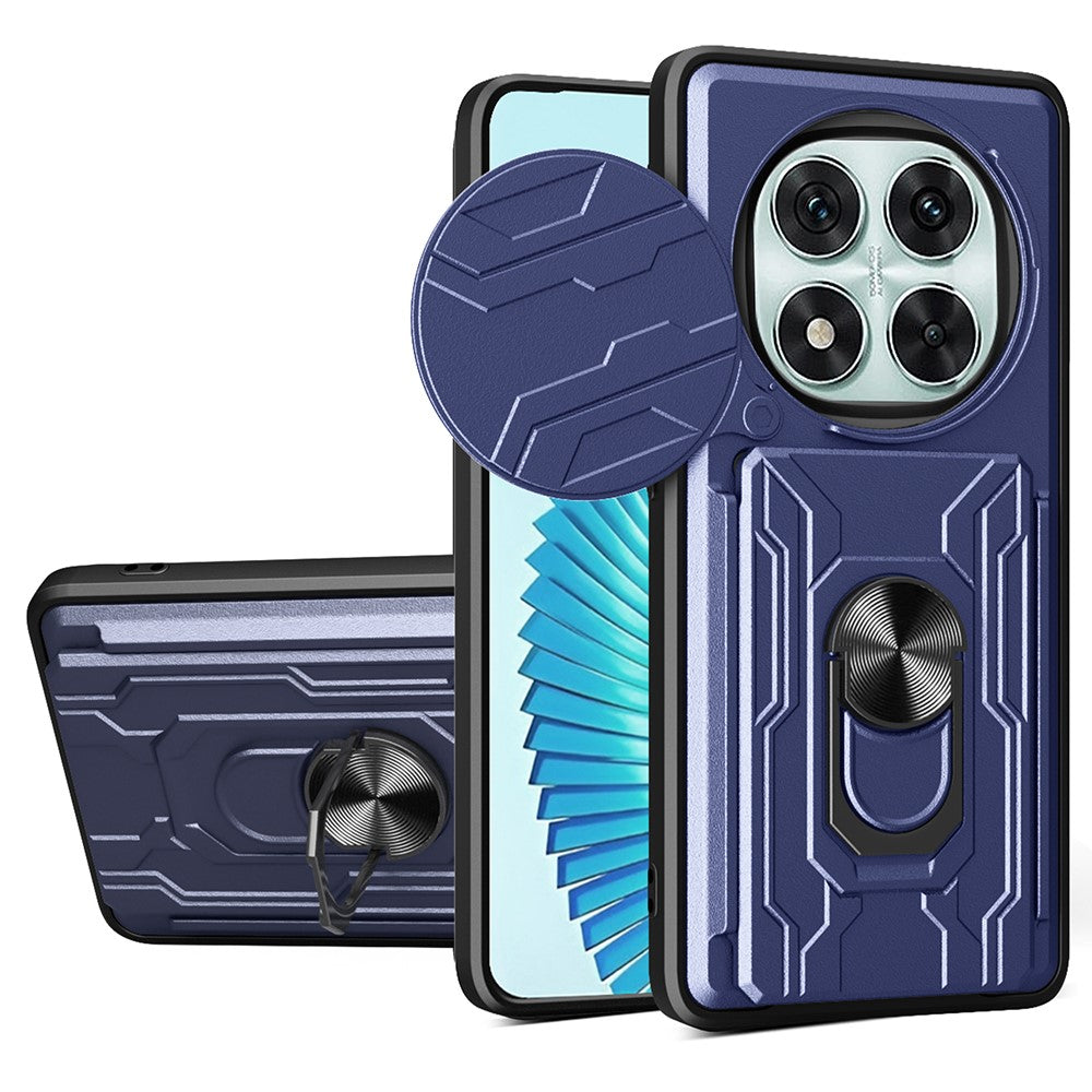 For Xiaomi Redmi Note 14 Pro 5G / Poco X7 5G Case PC+TPU Kickstand Phone Back Cover with Camera Slider