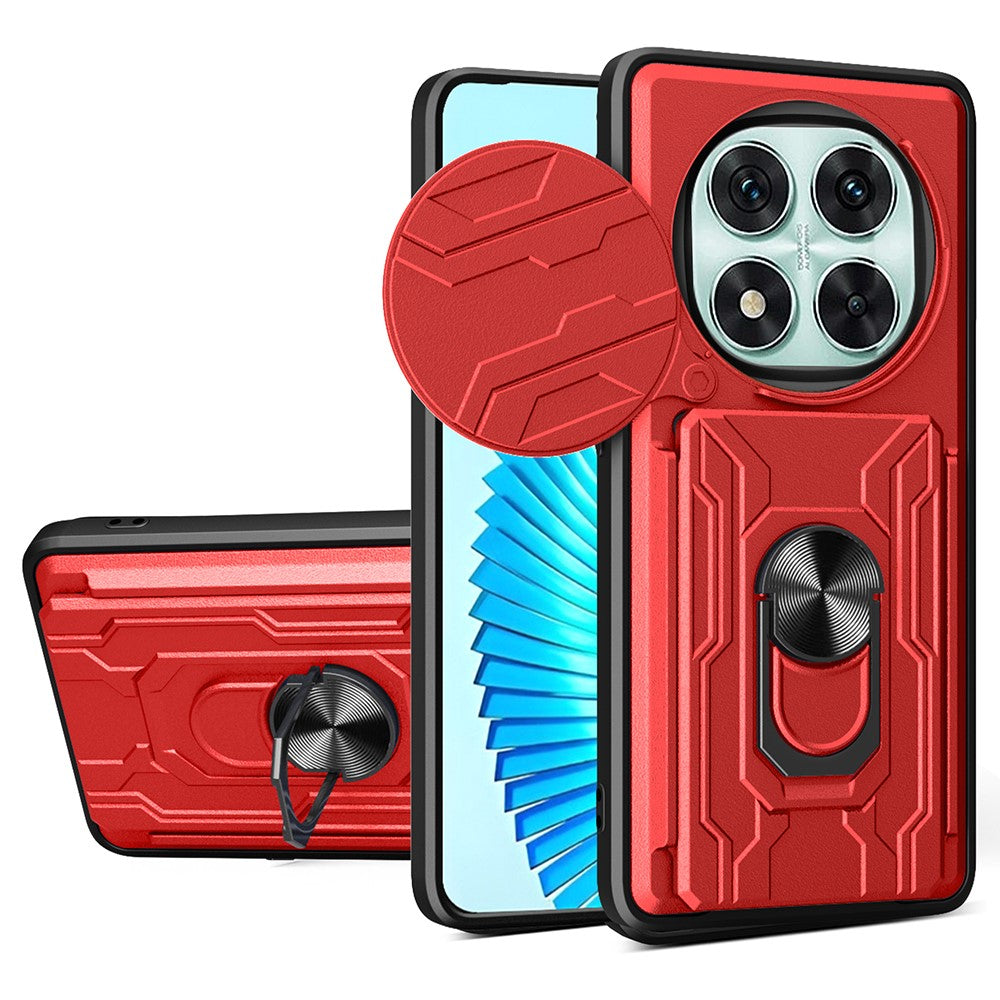 For Xiaomi Redmi Note 14 Pro 5G / Poco X7 5G Case PC+TPU Kickstand Phone Back Cover with Camera Slider