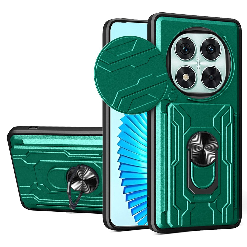 For Xiaomi Redmi Note 14 Pro 5G / Poco X7 5G Case PC+TPU Kickstand Phone Back Cover with Camera Slider