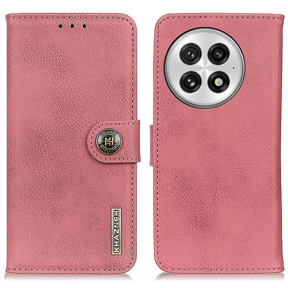 KHAZNEH For OnePlus 13 Wallet Case Cowhide Texture Leather Flip Phone Cover