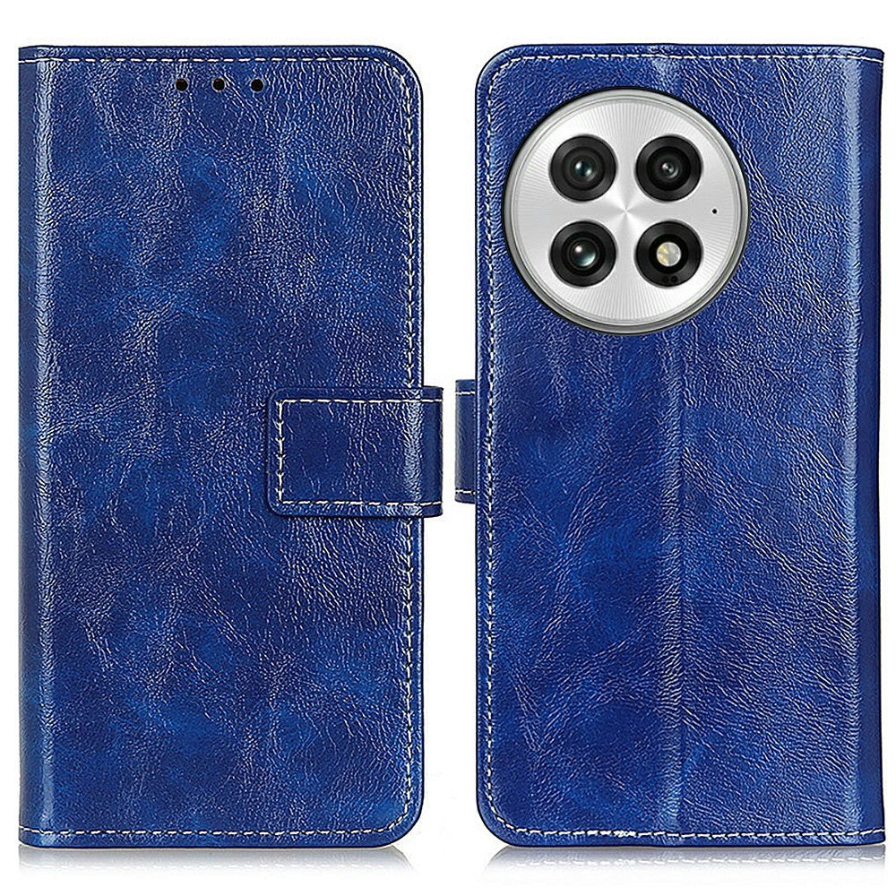 For OnePlus 13 Leather Case Wallet Phone Cover Crazy Horse Texture