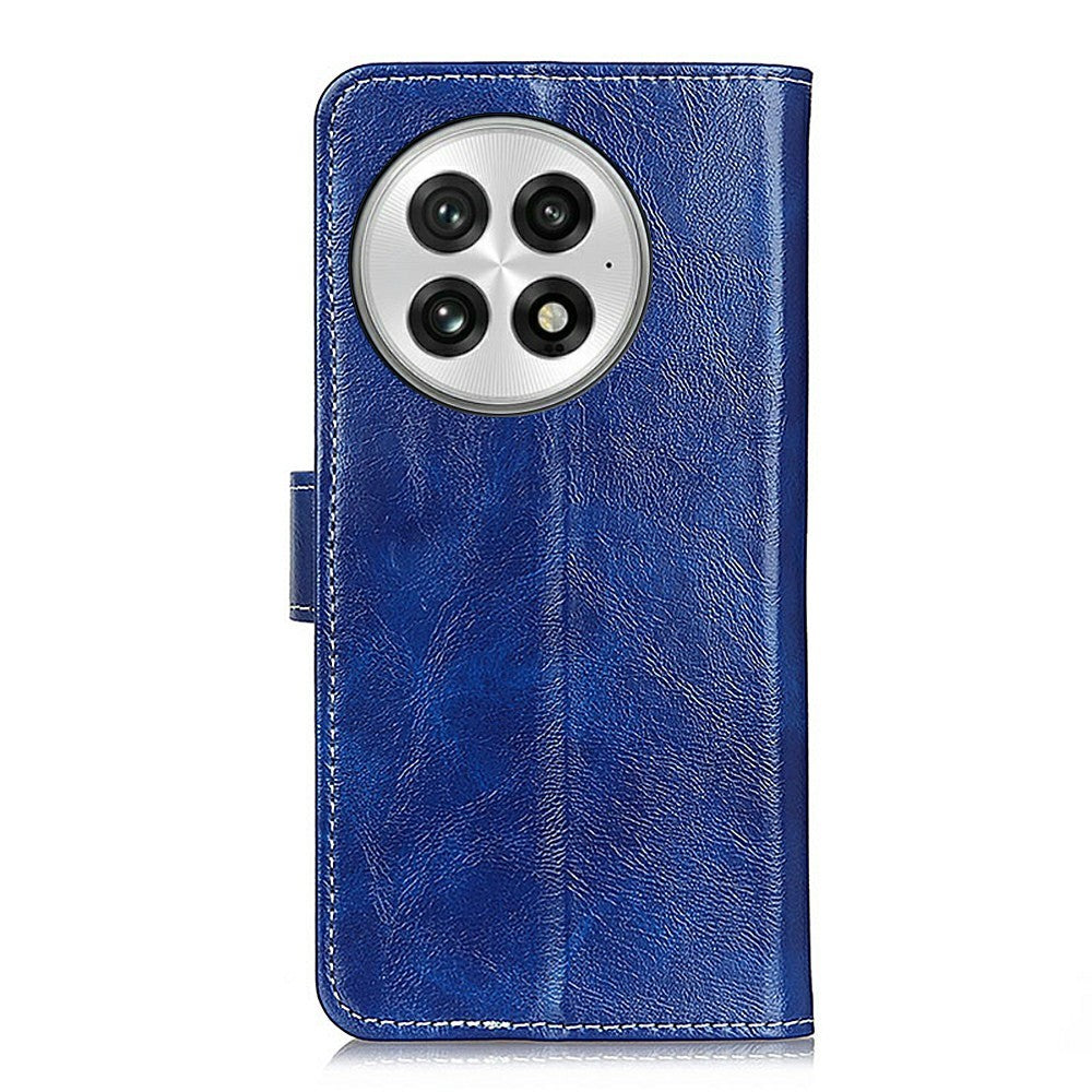 For OnePlus 13 Leather Case Wallet Phone Cover Crazy Horse Texture