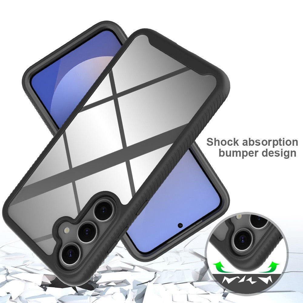 For Samsung Galaxy S25 Case PC+TPU Phone Clear Back Cover with PET Screen Film
