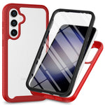 För Samsung Galaxy S25 Fodral PC+TPU Telefon Genomskinligt Bakstycke med PET Skärmfilm