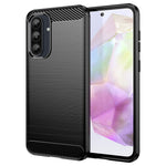 Til Samsung Galaxy A36 5G / A56 5G etui med kulfibertekstur, børstet, anti-fingeraftryk, bagcover til telefon