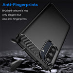 Til Samsung Galaxy A36 5G / A56 5G etui med kulfibertekstur, børstet, anti-fingeraftryk, bagcover til telefon