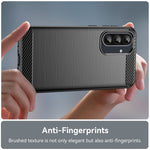 Til Samsung Galaxy A36 5G / A56 5G etui med kulfibertekstur, børstet, anti-fingeraftryk, bagcover til telefon