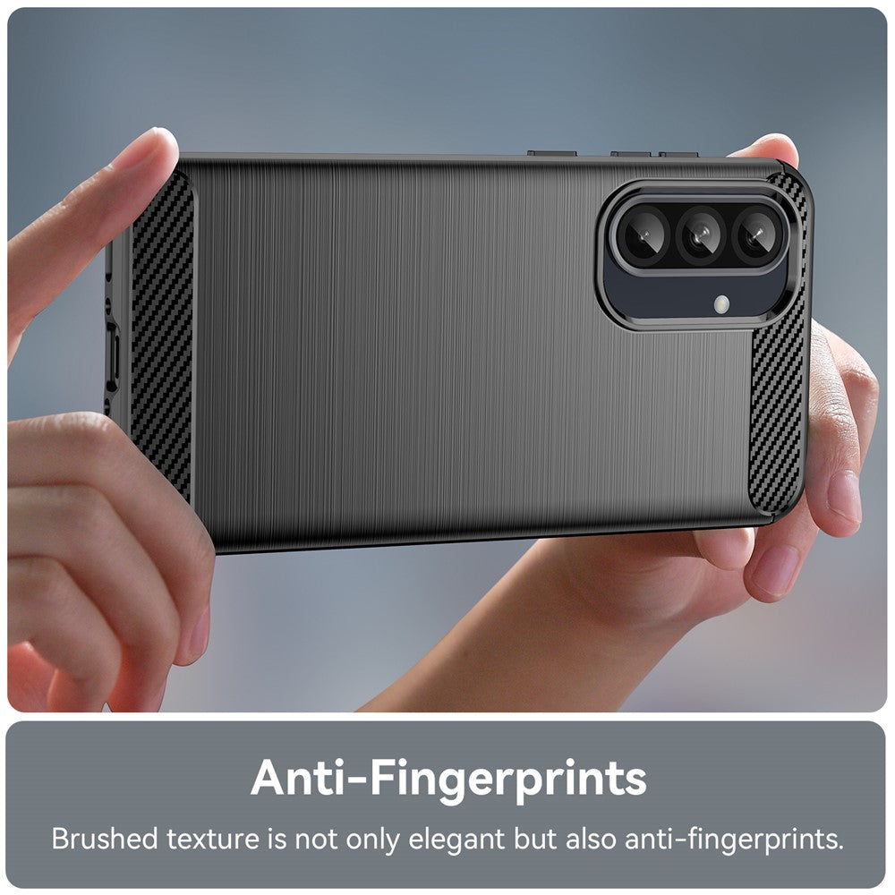 Til Samsung Galaxy A36 5G / A56 5G etui med kulfibertekstur, børstet, anti-fingeraftryk, bagcover til telefon