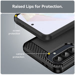 Til Samsung Galaxy A36 5G / A56 5G etui med kulfibertekstur, børstet, anti-fingeraftryk, bagcover til telefon