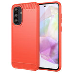 Til Samsung Galaxy A36 5G / A56 5G etui med kulfibertekstur, børstet, anti-fingeraftryk, bagcover til telefon