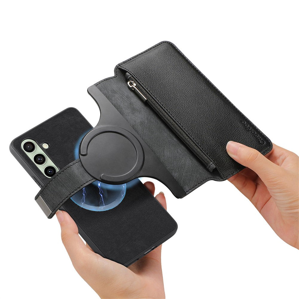 CASENEO For Samsung Galaxy S25+ MW-02 Detachable Magnetic Leather Wallet Phone Cover