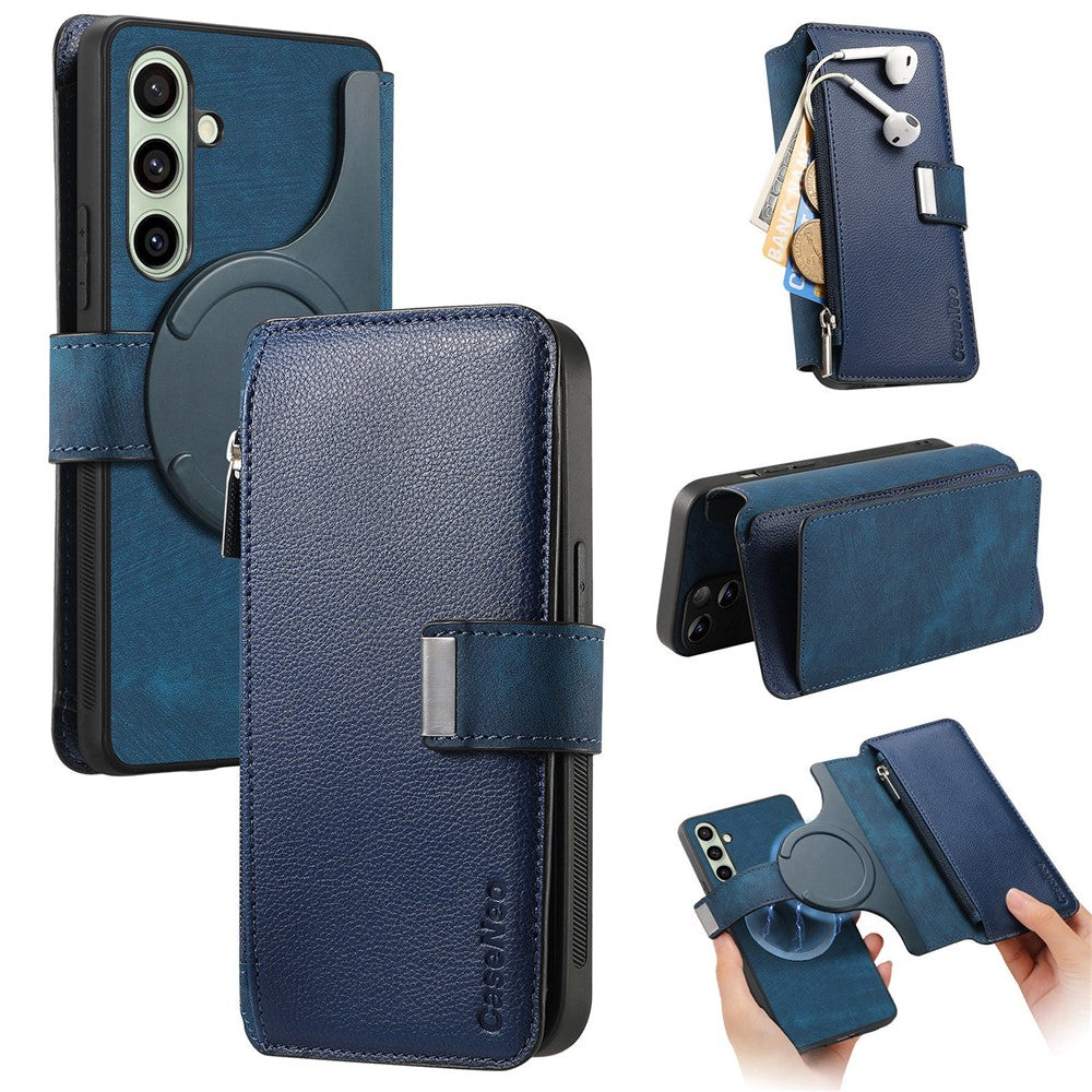 CASENEO For Samsung Galaxy S25+ MW-02 Detachable Magnetic Leather Wallet Phone Cover
