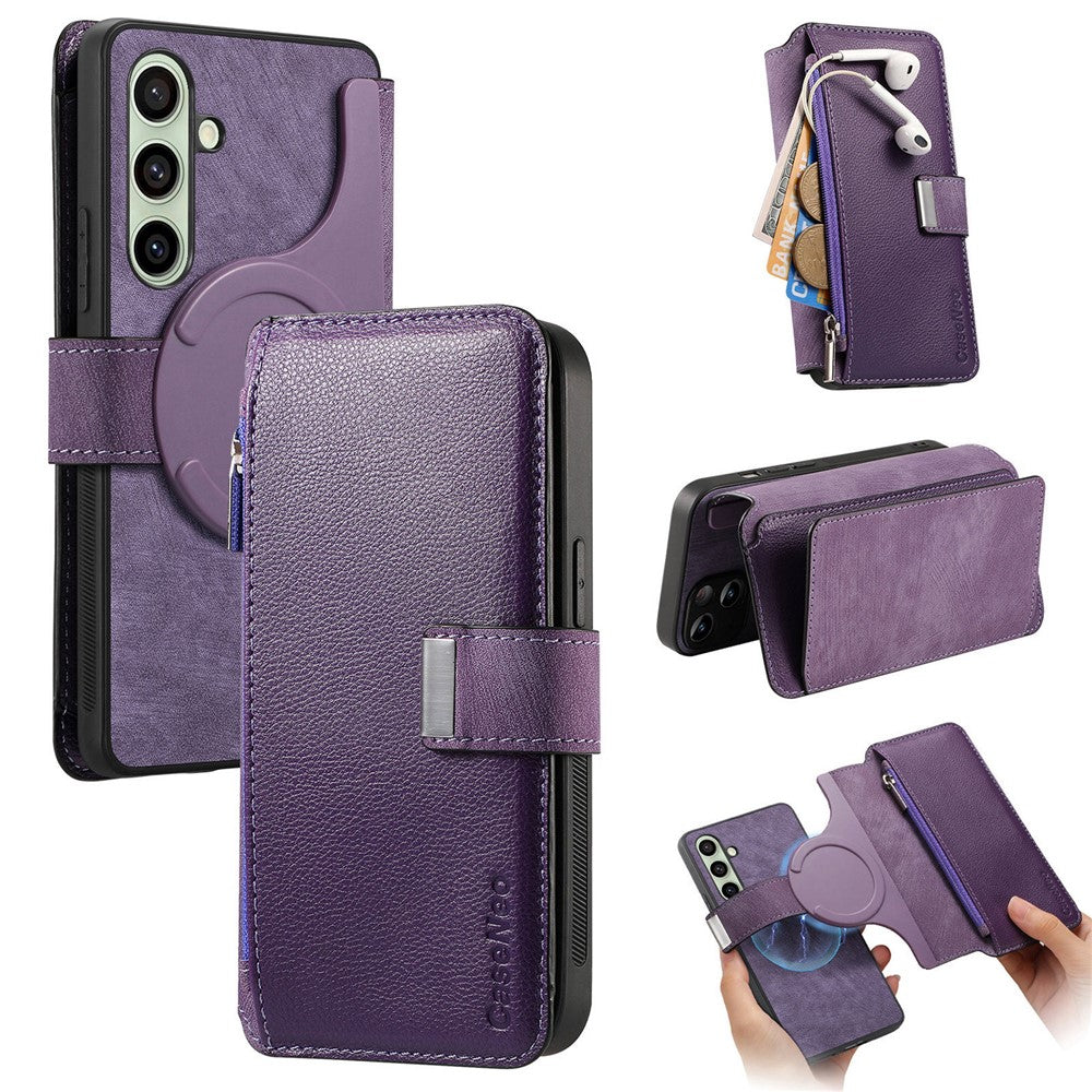 CASENEO For Samsung Galaxy S25+ MW-02 Detachable Magnetic Leather Wallet Phone Cover