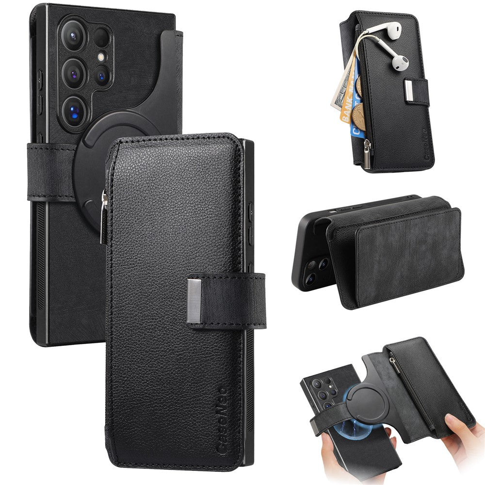 CASENEO Til Samsung Galaxy S25 Ultra MW-02 Aftageligt Magnetisk Læder Pung Telefoncover
