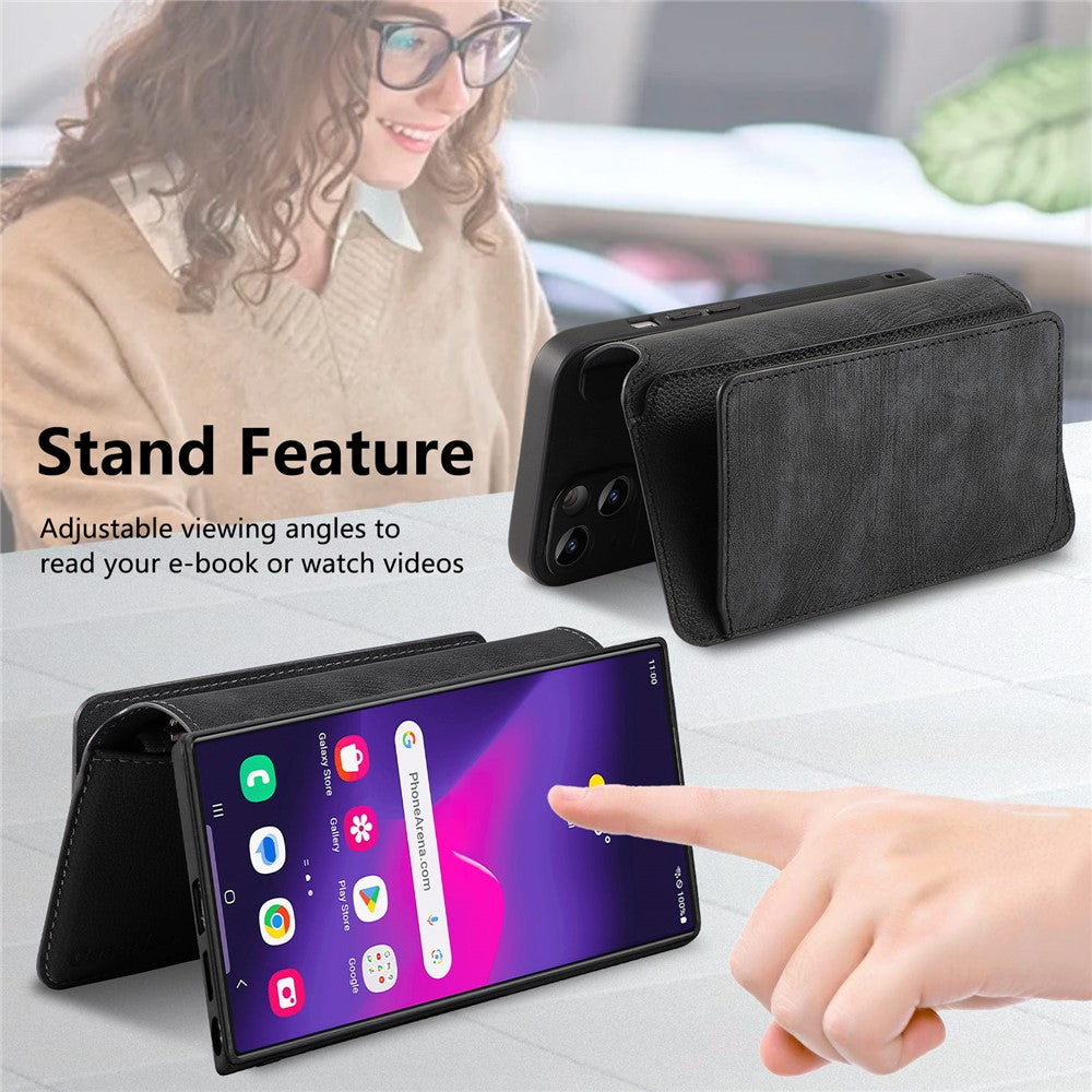 CASENEO Til Samsung Galaxy S25 Ultra MW-02 Aftageligt Magnetisk Læder Pung Telefoncover