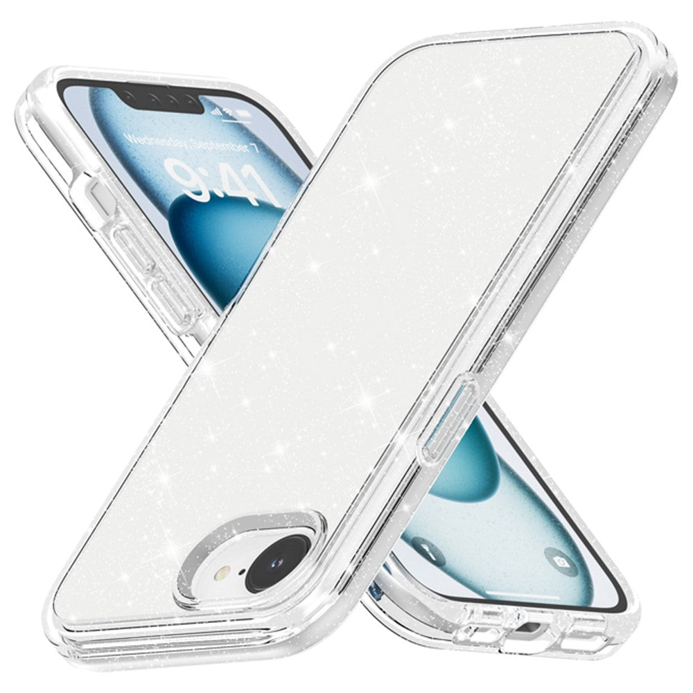 For iPhone 17th / 16th Case Thickened Shockproof TPU + PC Glitter Back Cover