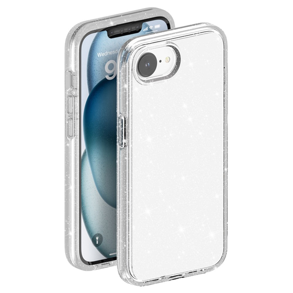 For iPhone 17th / 16th Case Thickened Shockproof TPU + PC Glitter Back Cover