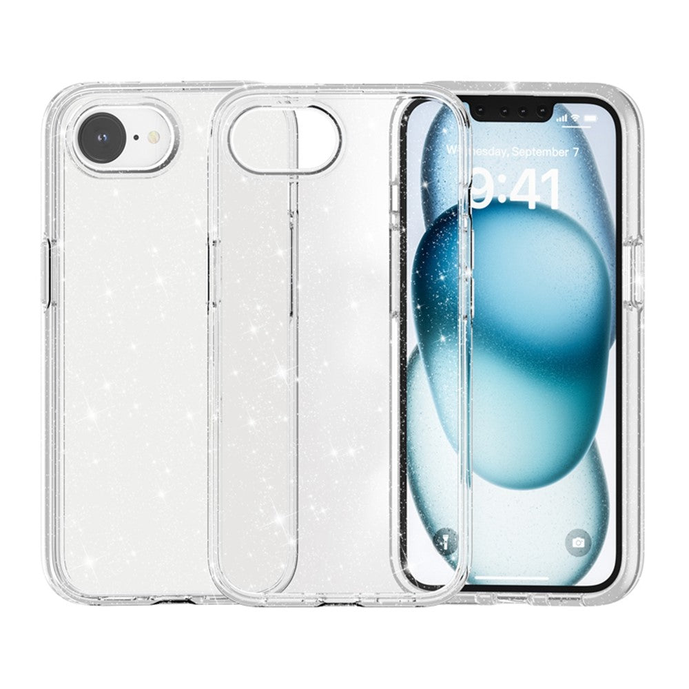 For iPhone 17th / 16th Case Thickened Shockproof TPU + PC Glitter Back Cover